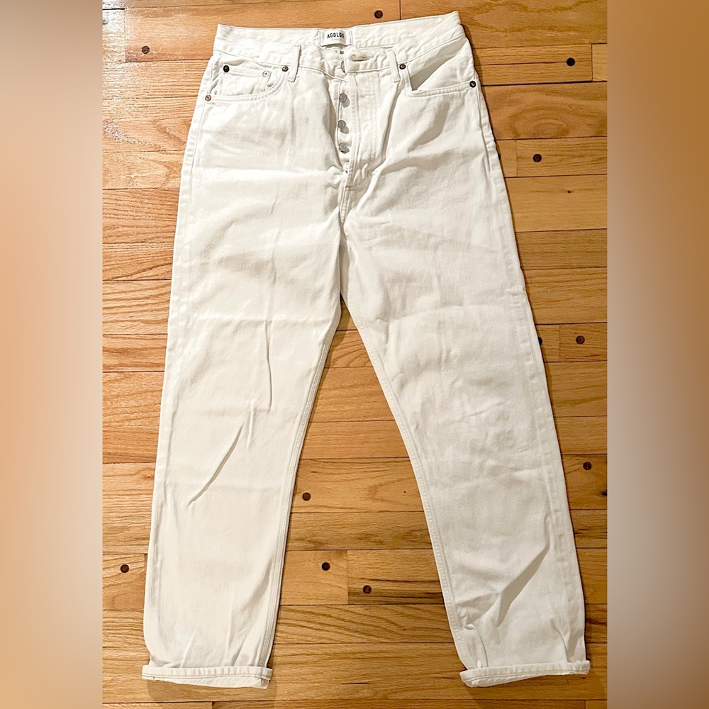 A. Golde straight leg white jeans